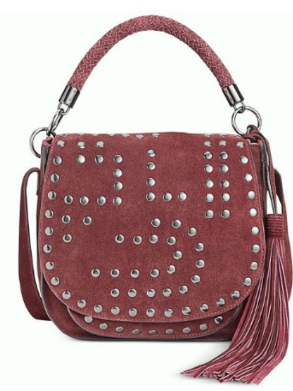 Sam Edelman Heidi Studded Saddle Bag Port Wine